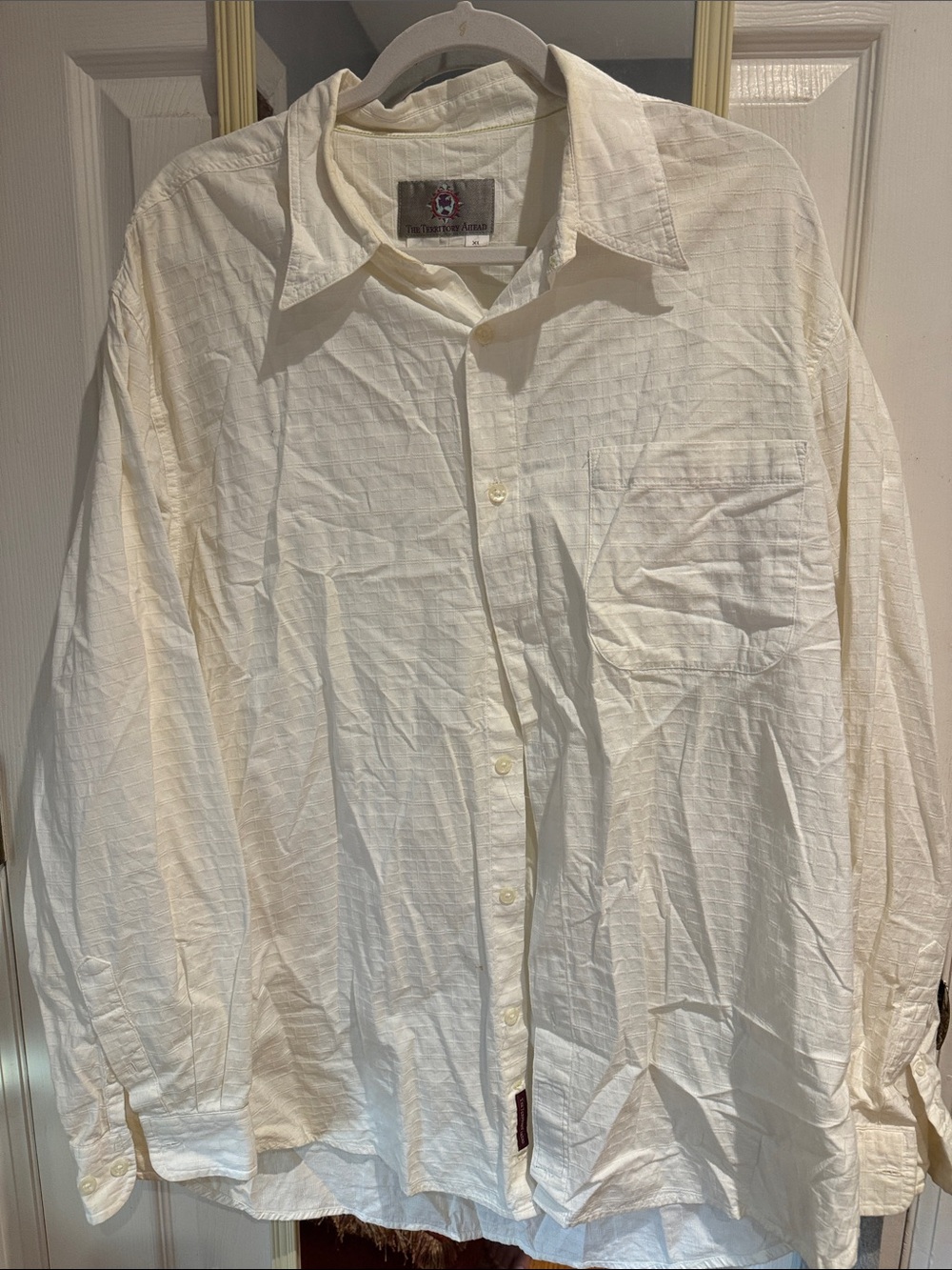 The Territory Ahead Cream Long-Sleeve Button-Down Shirt